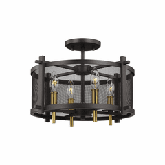 Feiss Palmyra 4-LT Semi-Flush Mount - Oiled Rubbed Bronze/Brass - SF348ORB/BBS