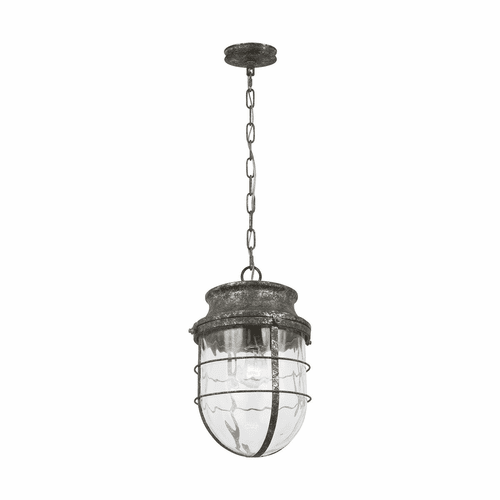 Feiss Parson 1-LT Pendant - Distressed Silver Leaf - P1500DSL