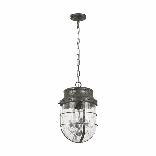 Feiss Parson 4-LT Pendant - Distressed Silver Leaf - P1501DSL