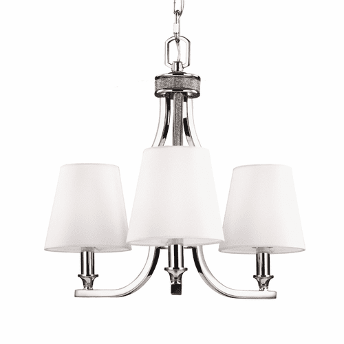 Feiss Pave 3-LT Crystal Inlay Chandelier Polished Nickel - F2968/3PN