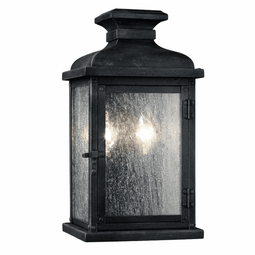 Feiss Pediment 2-LT Outdoor Sconce - Dark Weathered Zinc - OL11100DWZ