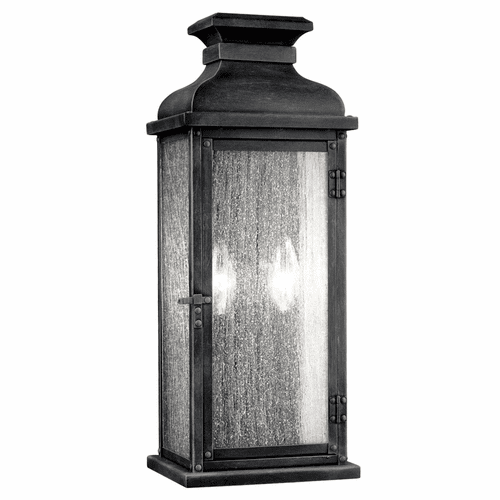 Feiss Pediment 2-LT Outdoor Sconce - Dark Weathered Zinc - OL11101DWZ