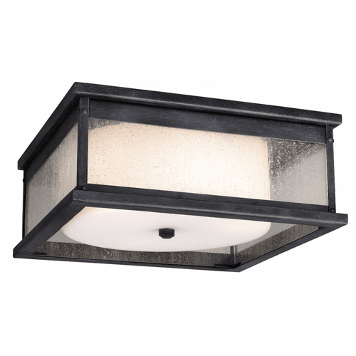 Feiss Pediment 3-LT Outdoor Flush Mount - Dark Weathered Zinc - OL11113DWZ