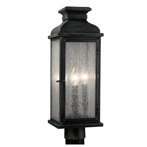 Feiss Pediment 3-LT Outdoor Post - Dark Weathered Zinc - OL11107DWZ
