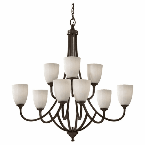 Feiss Perry 9-LT Multi-Tier Chandelier - Bronze - F2585/6+3HTBZ