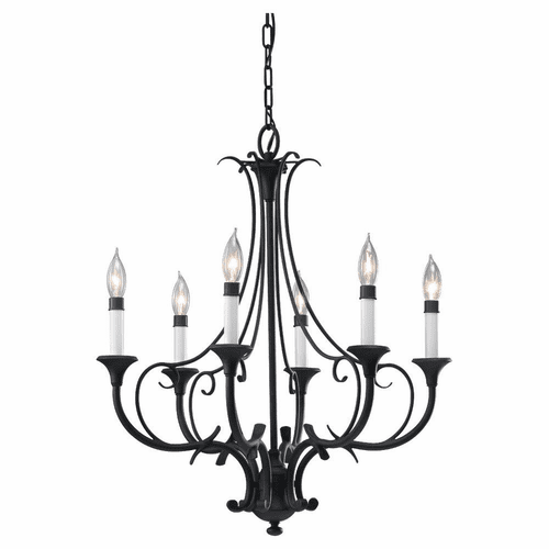 Feiss Peyton 6-LT Single Tier Chandelier - Black - F2533/6BK