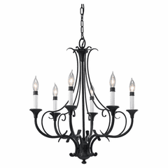 Feiss Peyton 6-LT Single Tier Chandelier - Black - F2533/6BK