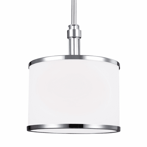 Feiss Prospect Park 1-LT Mini-Pendant - Satin Nickel / Chrome - P1417SN/CH