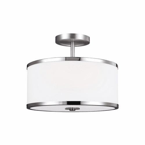 Feiss Prospect Park 2-LT Semi-Flush Mount - Satin Nickel / Chrome - SF335SN/CH