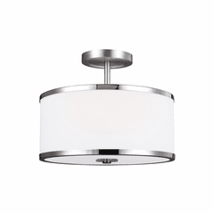 Feiss Prospect Park 2-LT Semi-Flush Mount - Satin Nickel / Chrome - SF335SN/CH