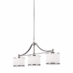 Feiss Prospect Park 3-LT Island Chandelier - Satin Nickel / Chrome - F3086/3SN/CH