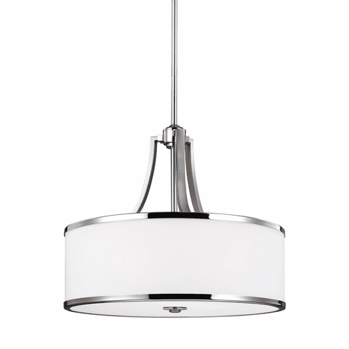 Feiss Prospect Park 4-LT Uplight Pendant - Satin Nickel / Chrome - F3087/4SN/CH