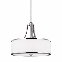 Feiss Prospect Park 4-LT Uplight Pendant - Satin Nickel / Chrome - F3087/4SN/CH