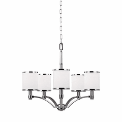 Feiss Prospect Park 5-LT Chandelier - Satin Nickel / Chrome - F3084/5SN/CH