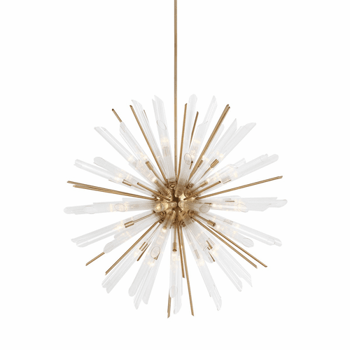 Feiss Quorra 41-LT Chandelier - Burnished Brass - F3183/41BBS
