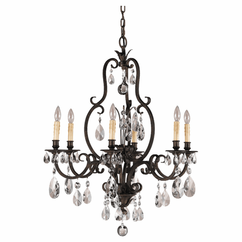 Feiss Salon Maison 6-LT Single Tier Chandelier - Aged Tortoise Shell - F2228/6ATS