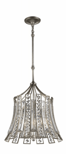 Feiss Soros 4-Bulb Ebonized Silver Leaf Chandelier - F2946/4ESL