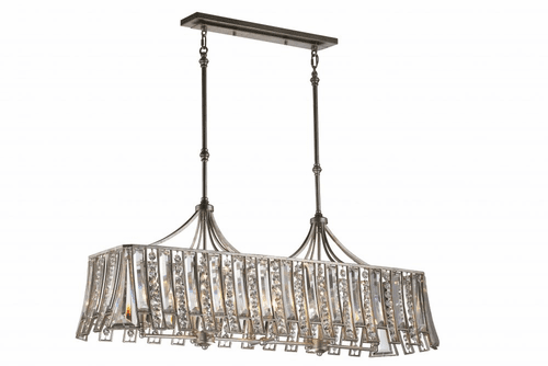 Feiss Soros 8-Bulb Ebonized Silver Leaf Chandelier - F2947/8ESL