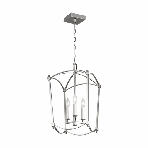 Feiss Thayer 3-LT Hall Lantern - Polished Nickel - F3321/3PN