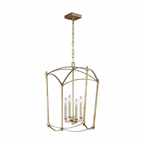 Feiss Thayer 4-LT Hall Chandelier - Antique Gild - F3322/4ADB