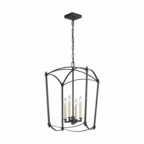 Feiss Thayer 4-LT Hall Chandelier - Smith Steel - F3322/4SMS