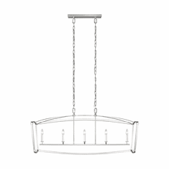 Feiss Thayer 5-LT Linear Chandelier - Polished Nickel - F3326/5PN Feiss Thayer 5-LT Linear Chandelier - Polished Nickel - F3326/5PN