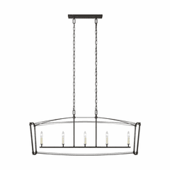 Feiss Thayer 5-LT Linear Chandelier - Smith Steel - F3326/5SMS