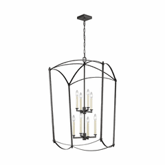 Feiss Thayer 8-LT Hall Chandelier - Smith Steel - F3324/8SMS