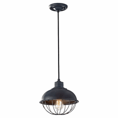Feiss Urban Renewal 1-LT Mini-Pendant - Antique Forged Iron - P1242AF