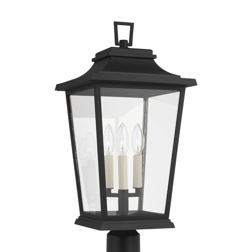 Feiss Warren 3-LT Outdoor Post Lantern - Textured Black - OL15407TXB