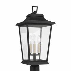 Feiss Warren 3-LT Outdoor Post Lantern - Textured Black - OL15407TXB