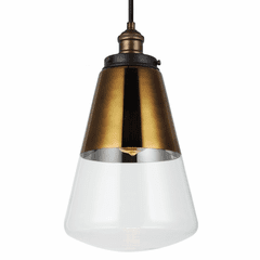 Feiss Waveform 1-LT Pendant - Painted Aged Brass/Weathered Zinc - P1373PAGB/DWZ