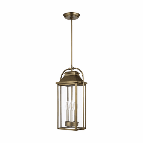 Feiss Wellsworth 3-LT Outdoor Lantern - Painted Distressed Brass - OL13209PDB