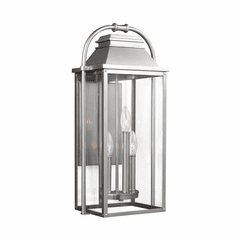 Feiss Wellsworth 3-LT Outdoor Wall Lantern - Painted Brushed Steel - OL13201PBS Feiss Wellsworth 3-LT Outdoor Wall Lantern - Painted Brushed Steel - OL13201PBS