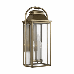 Feiss Wellsworth 3-LT Outdoor Wall Lantern - Painted Distressed Brass - OL13201PDB Feiss Wellsworth 3-LT Outdoor Wall Lantern - Painted Distressed Brass - OL13201PDB