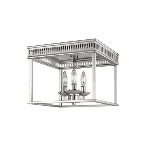 Feiss Woodruff 3-LT Flush Mount - Polished Nickel - FM521PN