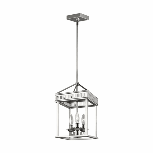 Feiss Woodruff 3-LT Pendant - Polished Nickel - P1480PN