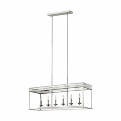 Feiss Woodruff 6-LT Linear Chandelier - Polished Nickel - F3278/6PN