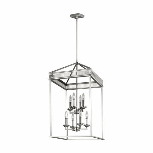 Feiss Woodruff 8-LT Medium Lantern - Polished Nickel - F3276/8PN