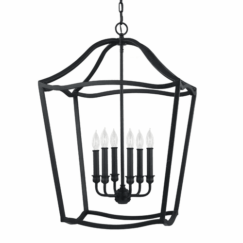 Feiss Yarmouth 6-LT Foyer Chandelier - Antique Forged Iron - F2976/6AF