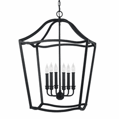 Feiss Yarmouth 6-LT Foyer Chandelier - Antique Forged Iron - F2976/6AF