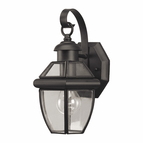 Forte 1-LT Brass Outdoor Lantern - Black - 1101-01-04