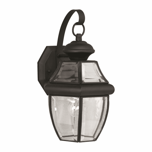 Forte 1-LT Brass Outdoor Lantern - Black - 1201-01-04