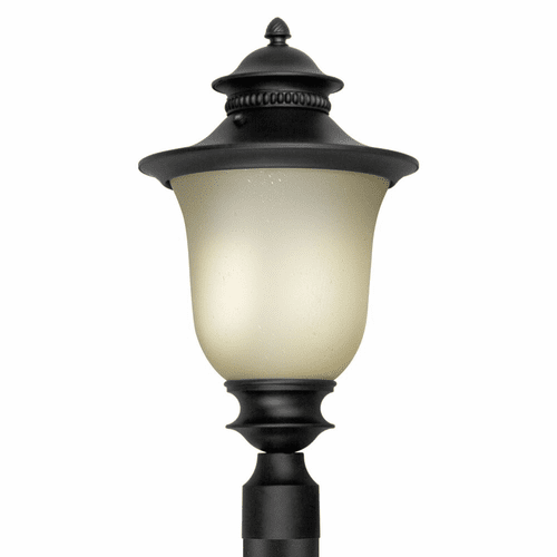 Forte 1-LT Fluorescent Cast Aluminum Outdoor Post - Black - 17031-01-04