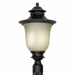 Forte 1-LT Fluorescent Cast Aluminum Outdoor Post - Black - 17031-01-04