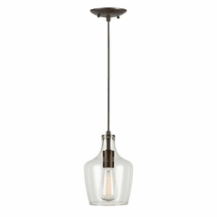 Forte 1-LT Glass Mini Pendant - Antique Bronze - 2679-01-32