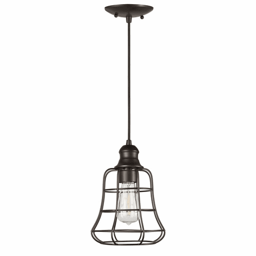 Forte 1-LT Metal Caged Mini Pendant - Antique Bronze - 7108-01-32
