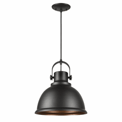 Forte 1-LT Metal Shade Pendant - Black - 7110-01-04