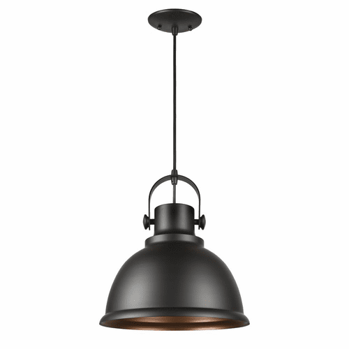 Forte 1-LT Metal Shade Pendant - Black - 7110-01-04