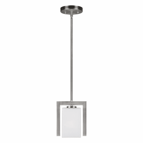 Forte 1-LT Square Glass Mini Pendant - Brushed Nickel - 2569-01-55